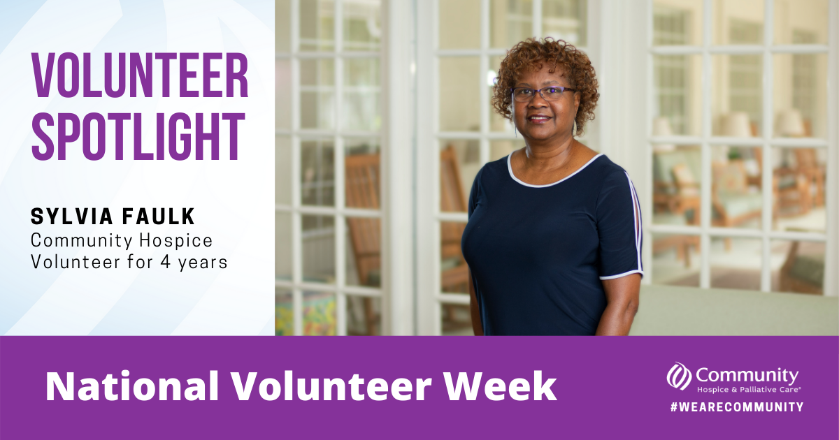 Voulnteer Spotlight - Sylvia Faulk - Volunteer at Community Hospice & Palliative Care