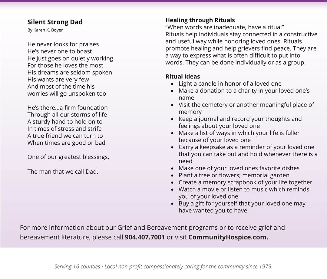 Father's Day Bereavement Tribute Poem