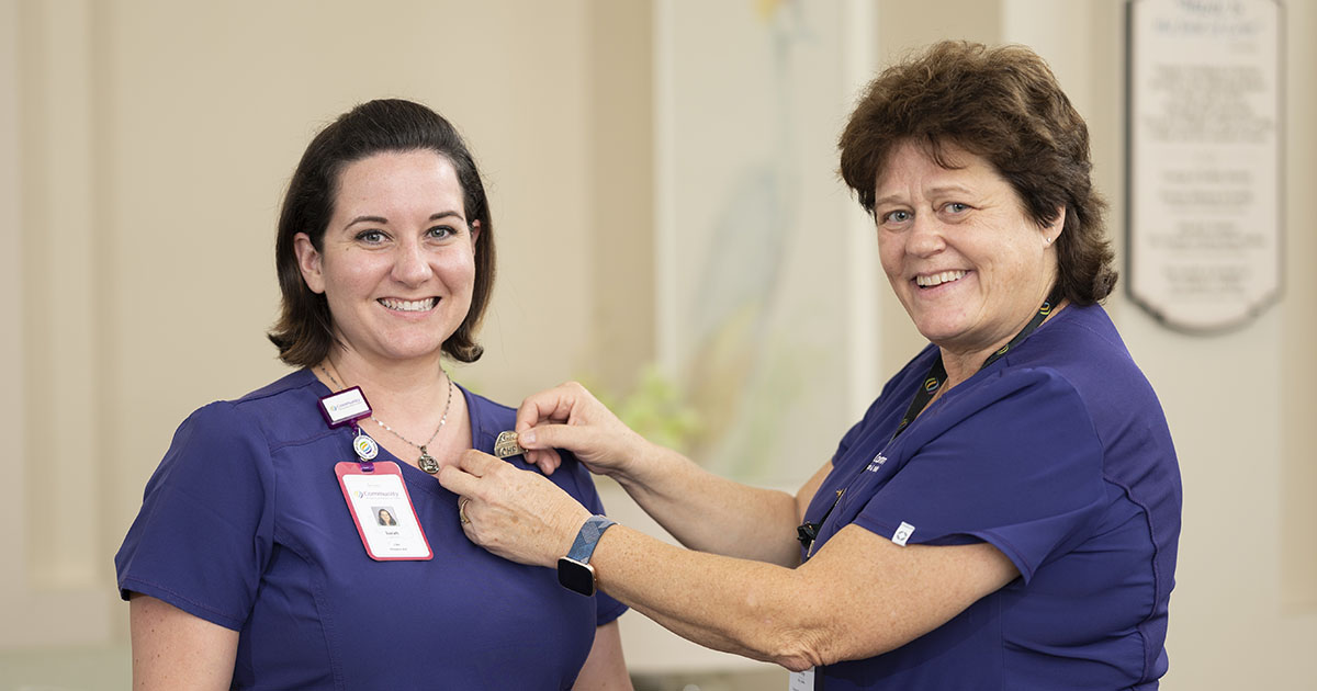 Sarah Receiving her CHPNA Pin