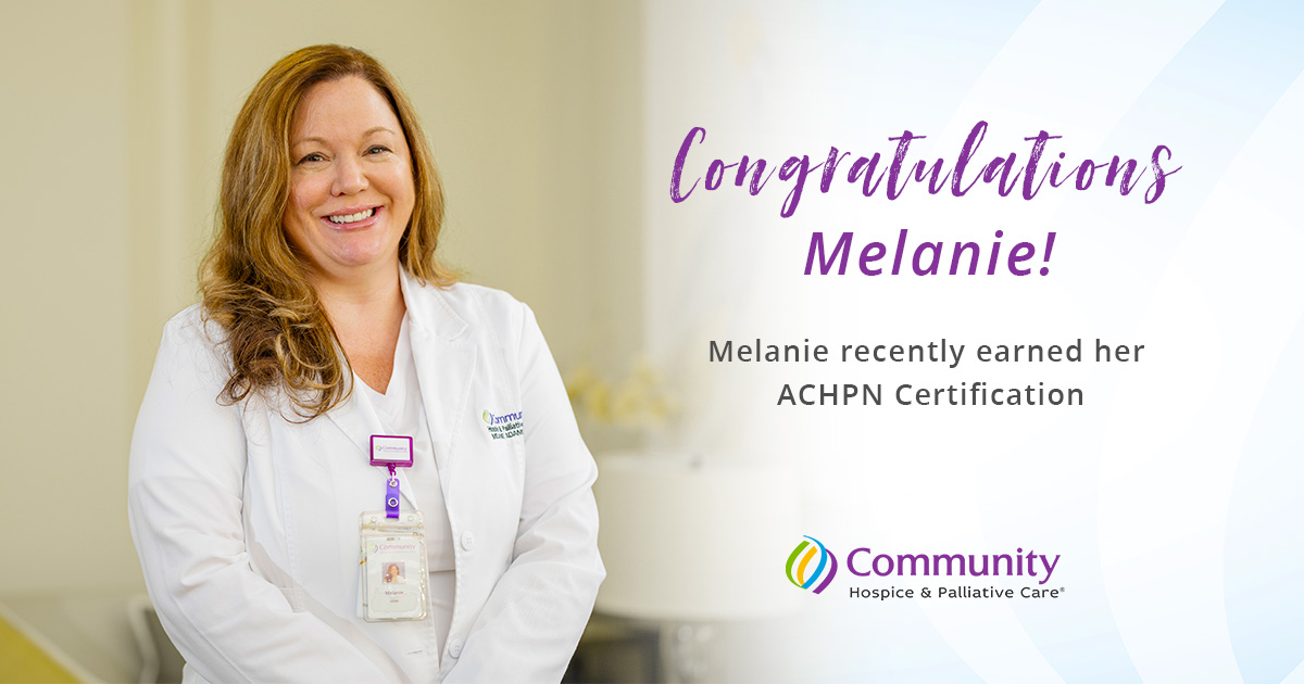 Melanie Adams, ARNP, Earns Hospice & Palliative Certification