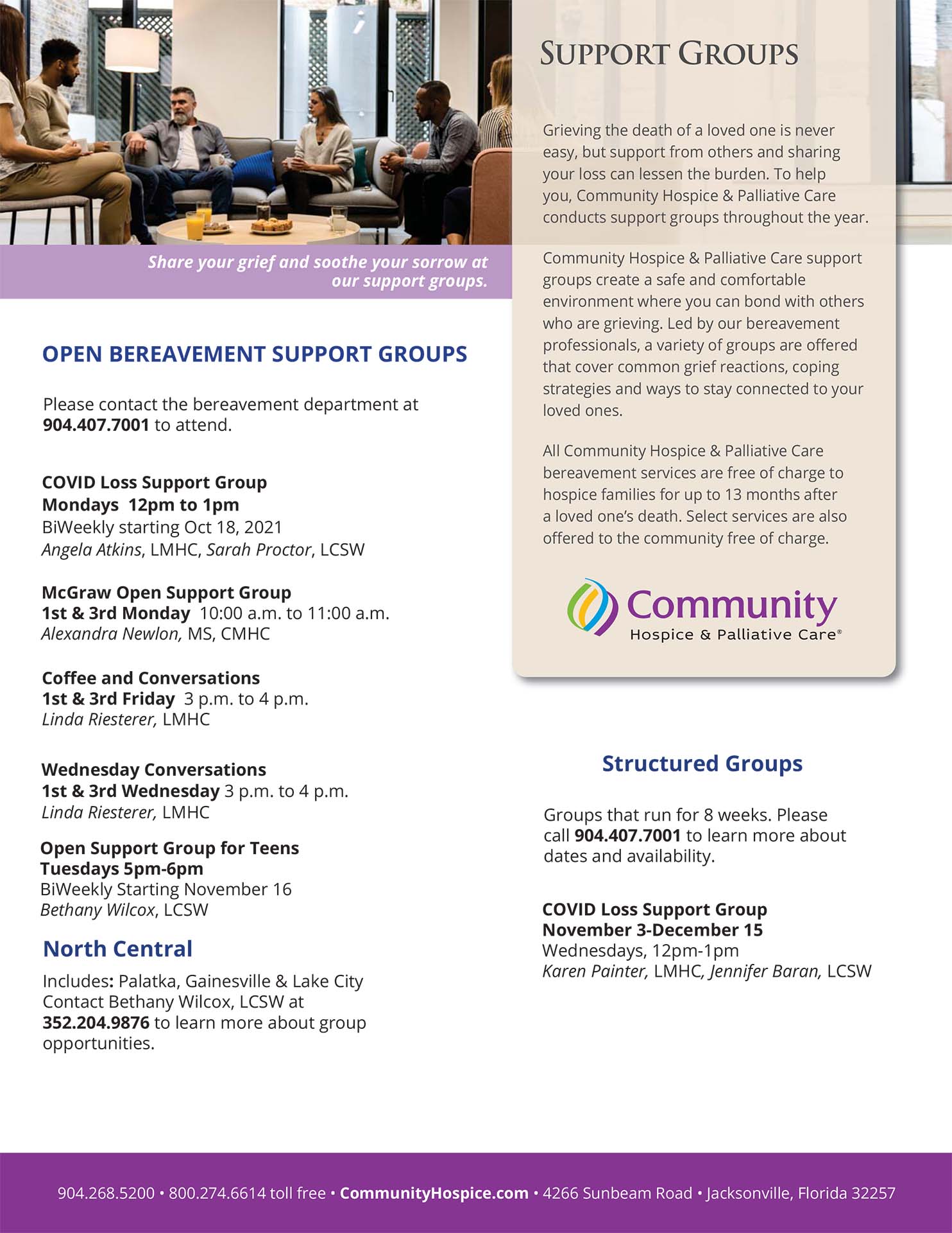 Grief and Bereavement Support Groups and Structured Support Groups