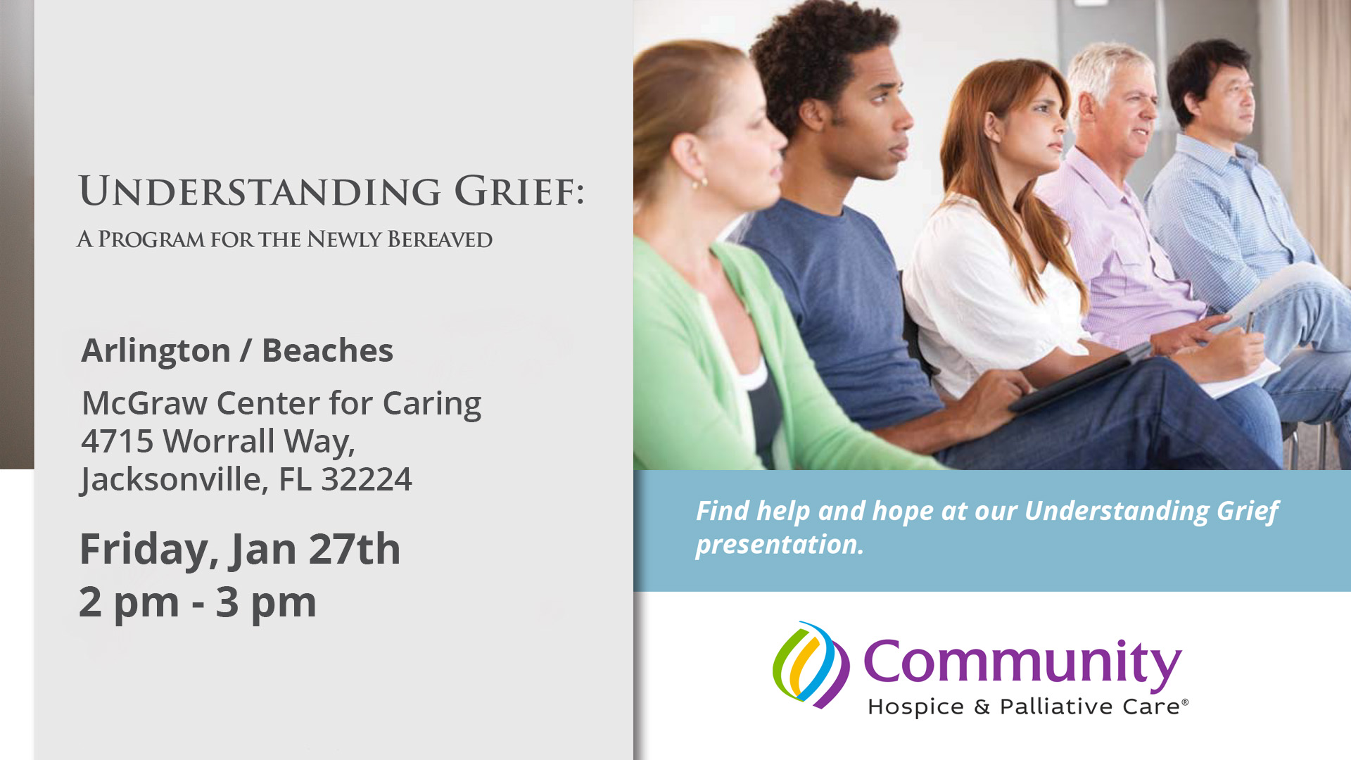 Understanding Grief Arlington and Beaches area Meeting Jan 27 2023