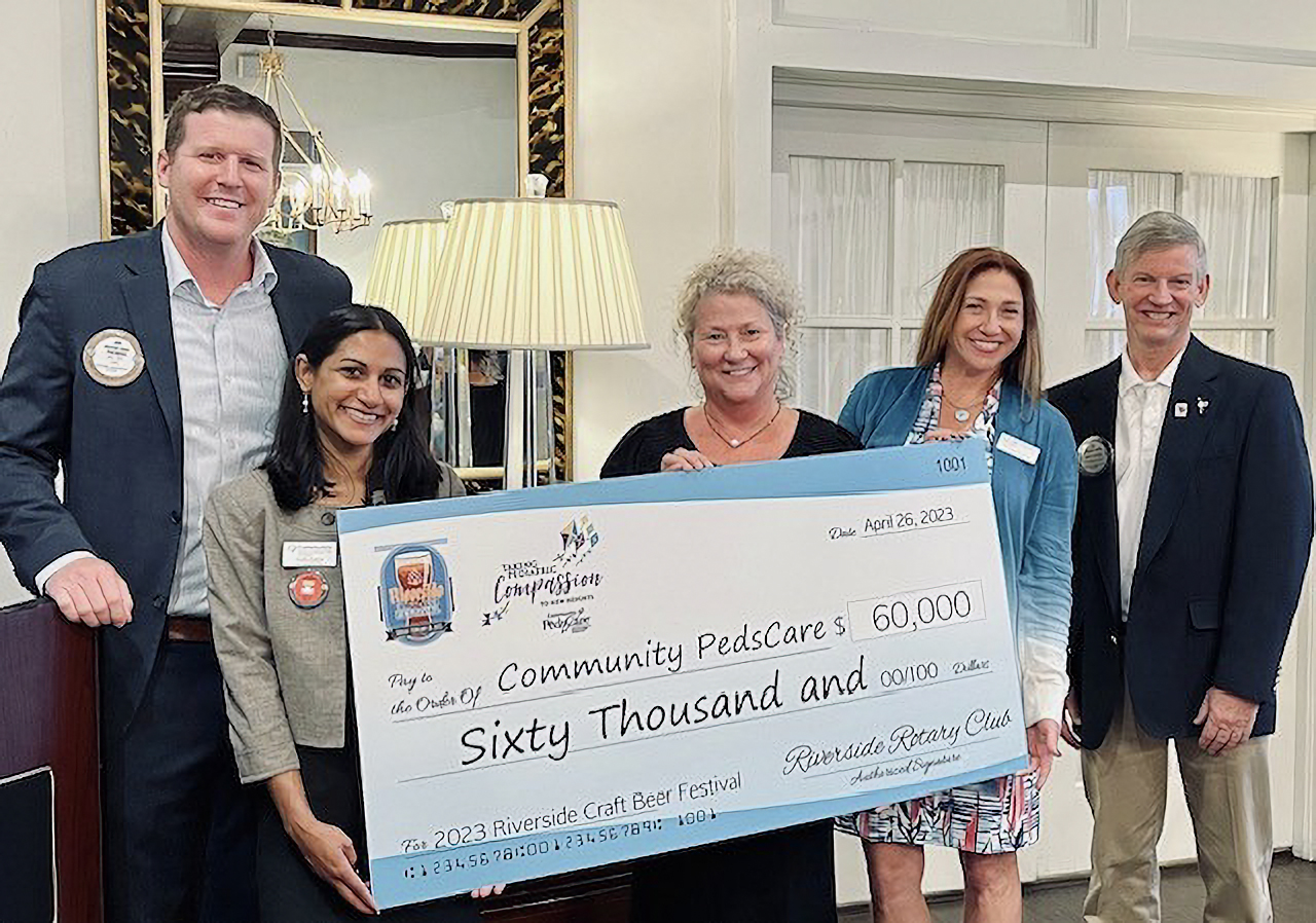 Rotary Club of Riverside Jacksonville donates 60,000 to the Community PedsCare Program