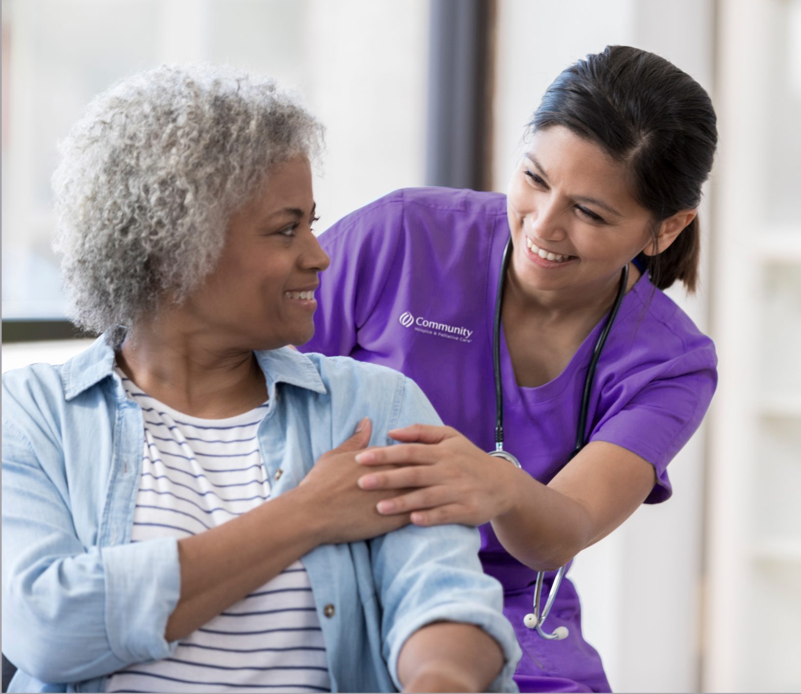 patient and aide purplescrubs
