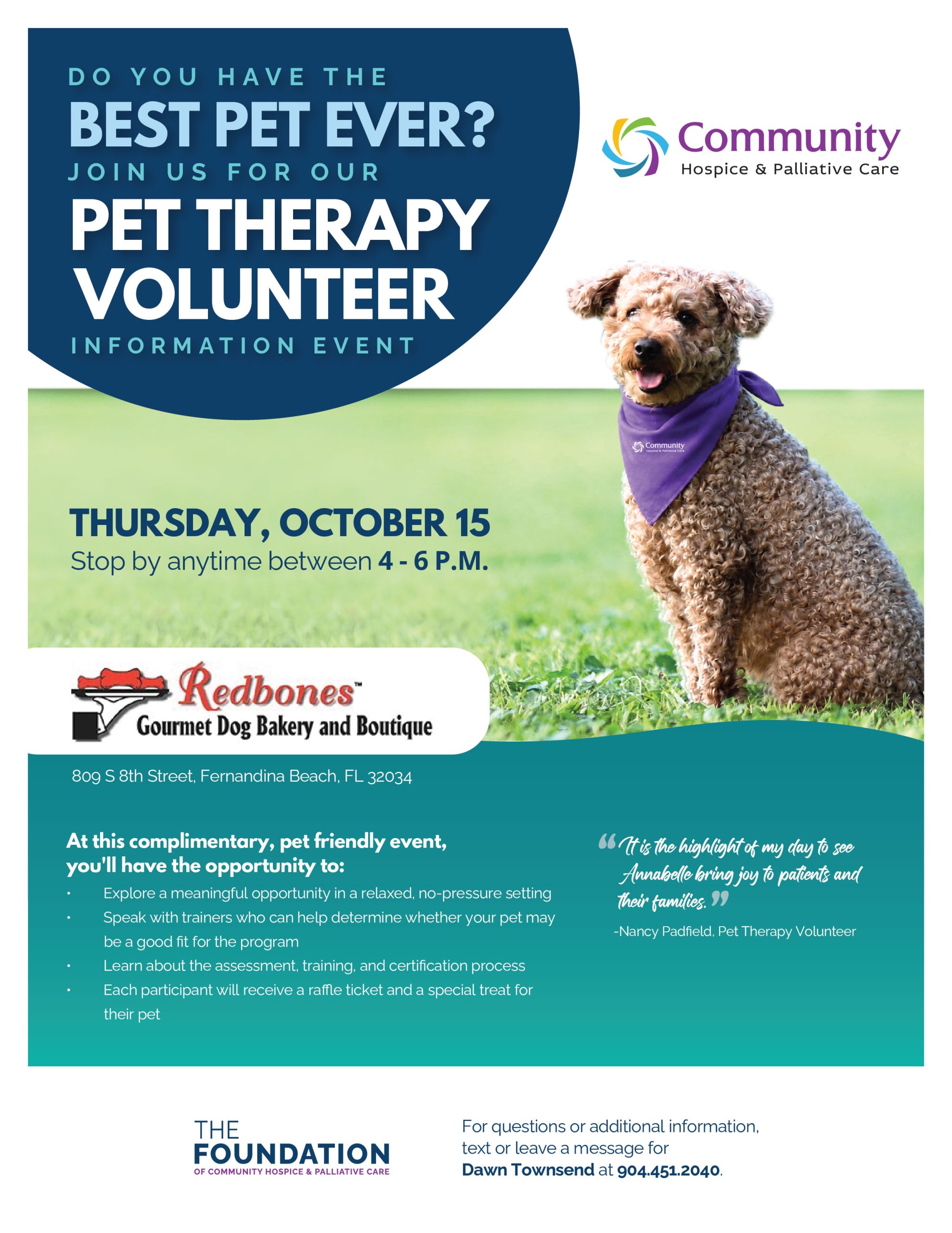 FDN Pet Therapy Vol Event Flyer Annabell digital